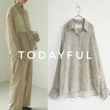 새상품 TODAYFUL 마블 시어 셔츠 그레이지 FREE 투데이풀