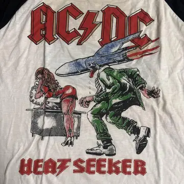 AC/DC 히트 시커 88 투어 80s 7부 소매 티셔츠 L