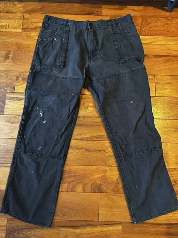 Dickies 블랙 더블니 워크 팬츠