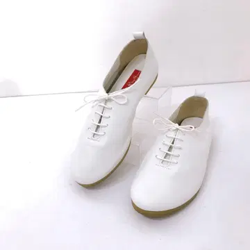 미사용 히나데이그린 소프트 가죽 24cm 천연 가죽 레이스업 슈즈 화이트