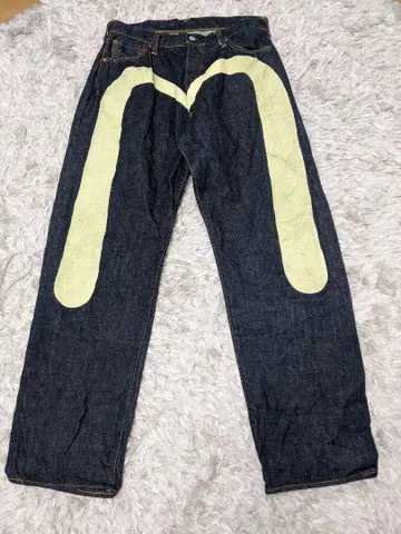 레어 EVISU 에비수 W 대흑 데님 사이즈 36