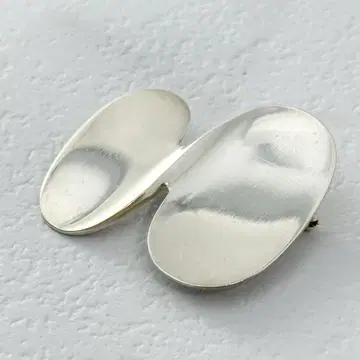 GEORG JENSEN 357 실버 브로치 트위스트 오벌 925