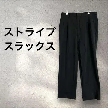 새상품급 핀스트라이프 플리츠 슬랙스 블랙