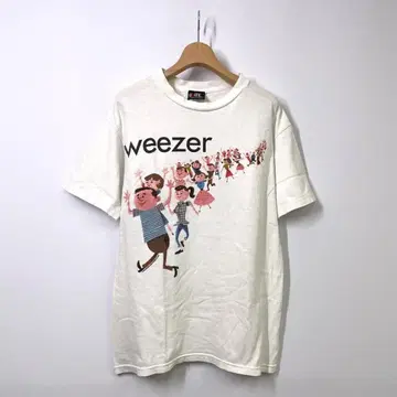 위저 weezer 밴딩 티셔츠 M 사이즈 화이트 화이트 자이언트