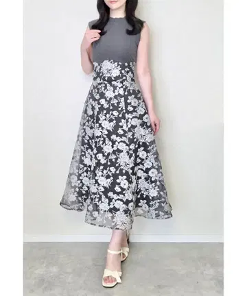 새상품 tocco closet 백리본 시어 플라워 도킹 원피스