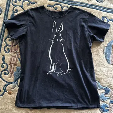 요건 레일 티셔츠 블랙 코튼