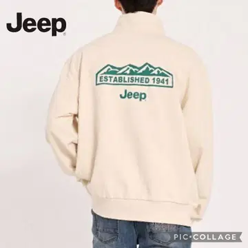 새상품급 JEEP 하프 지퍼 맨투맨 아이보리