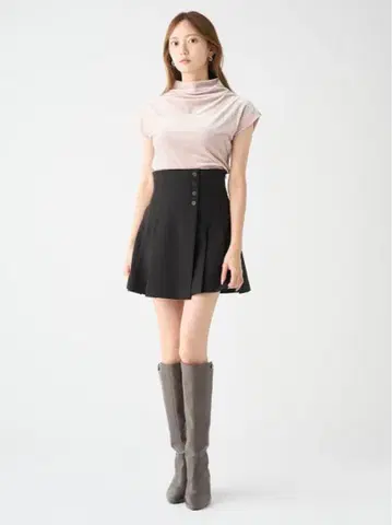snidel 사이드 플리츠 스카숏 팬츠