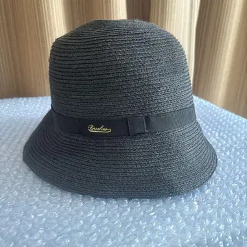 Borsalino 볼사리노 블랙 스트로우 버킷 햇