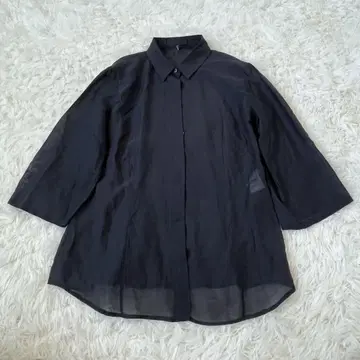JILSANDER 질 샌더 실크 혼방 시스루 비침 7부 기장 셔츠