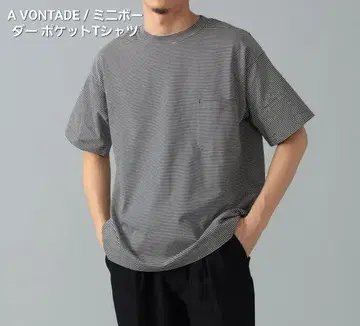 25ss A VONTADE / 미니 보더 포켓 티셔츠 M