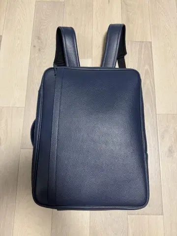 네이비 천연 가죽 비즈니스 백팩