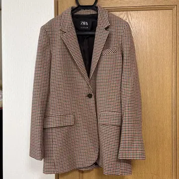 ZARA 자라 체크 자켓 브라운 베이지 체크 M 여성용