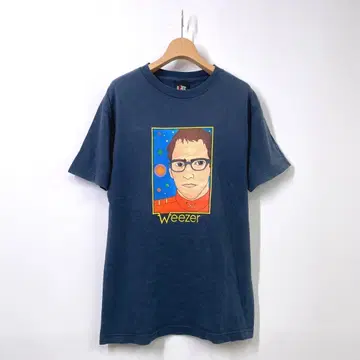 90s 위저 weezer 캡틴 쿠오모 티셔츠 M 사이즈 네이비