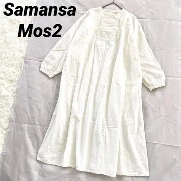 사만사 모스모스 코튼 린넨 원피스 자수 레이스 아이보리