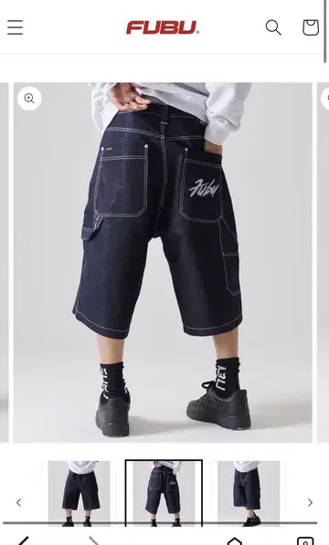 FUBU 메탈릭 데님 숏 팬츠 F