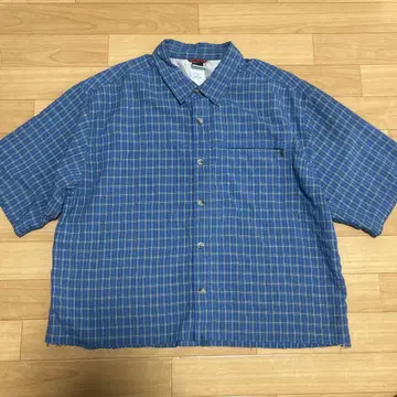 The North Face 반팔 체크 셔츠 짧은 기장