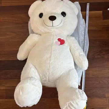 [택 포함 새상품] 엄청 큰 하트 베어 곰 봉제 인형 베이지