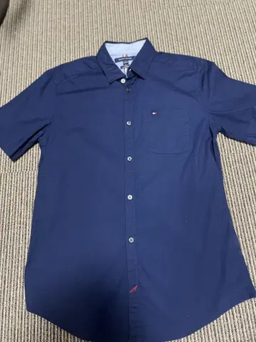 타미힐피거 TOMMY HILFIGER 네이비 반팔 셔츠 남성용