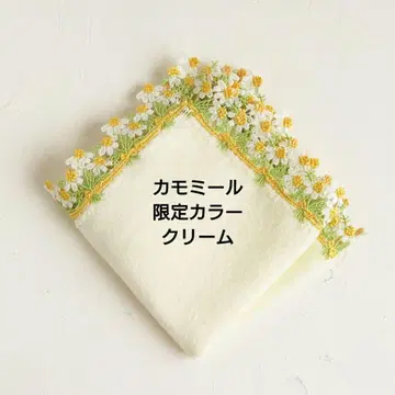치카자와 레이스 시즌 타월 손수건 카모마일 한정 색상 크림