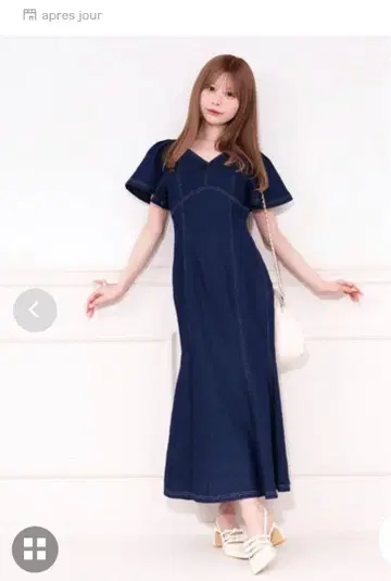 apres jour 데님 머메이드 원피스