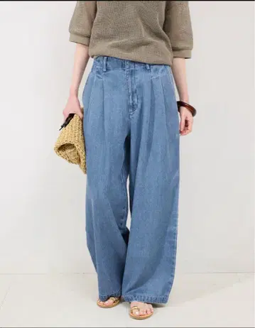 SLOBE IENA LEDENIM TUCK TROUSER 이에나 데님