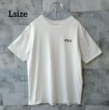 RVCA 루카 Lsize 자수 로고 원포인트 로고 화이트 반팔 티셔츠