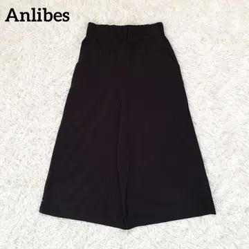 [Anlibes] 스트레치 와이드 팬츠 (M) 세탁가능 허리밴딩 브라운