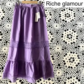 riche glamour 미사용 새상품 택 포함 롱 레이스 플레어 스커트