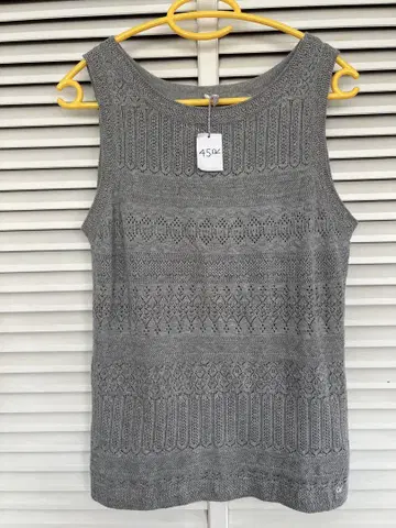 45R 기마 니트 레이스 짜임 슬리브리스 size 3 클레이