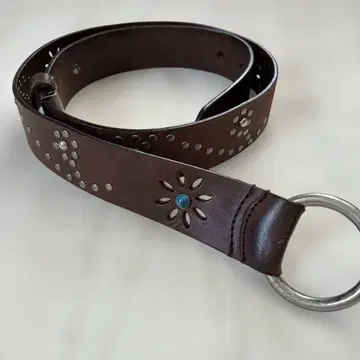 브라운 가죽 벨트 터콰이즈 여성용