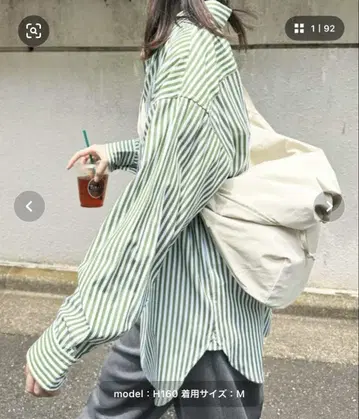 andme 앤도미 컬러 스트라이프 긴팔 셔츠 블라우스