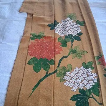 앤티크 수국 패턴 단이 호몬기 황토색