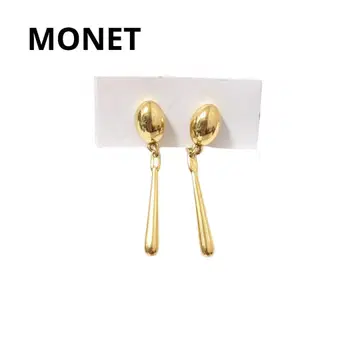 유라유라 MONET 귀찌 롱 콩 골드 빈티지