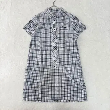 라코스테 LACOSTE 반팔 셔츠 원피스 체크 무늬 코튼 캐주얼