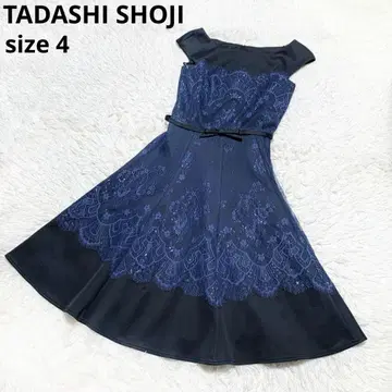 TADASHI SHOJI 드레스 레이스 슬리브리스 플레어 빅사이즈