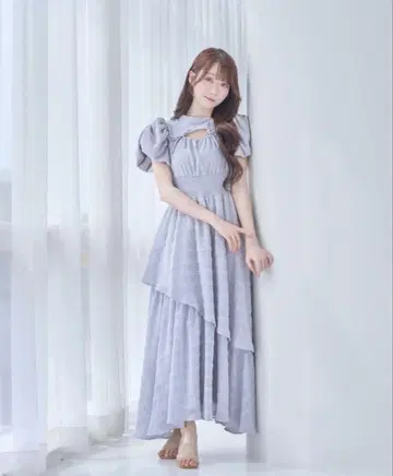 로제뮤즈 RoseMuse 자카드 체크 드레스 그레이