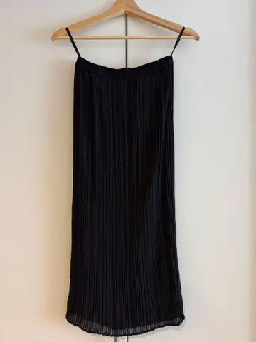 쉬폰 플리츠 내로우 스커트 블랙 S