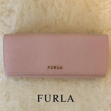 FURLA 훌라 장지갑 핑크 악어 엠보싱 골드 로고 고급