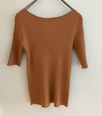 이에나 시어 리브 보트넥 풀오버 오렌지