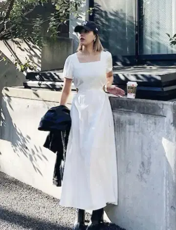 EVRIS 사이드 오픈 드로스트 롱 원피스