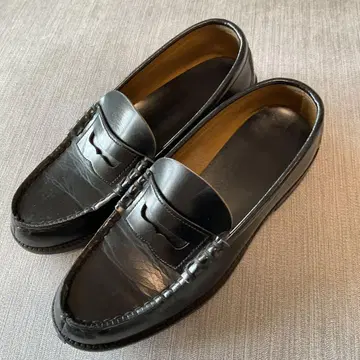 하루타 블랙 가죽 로퍼 26cm