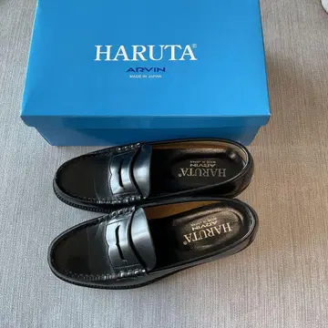 HARUTA 블랙 가죽 로퍼 일본제 26cm