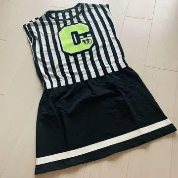 치어걸풍 미니 원피스 미니 스커트 블랙 화이트