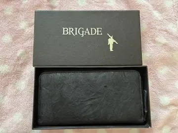 BRIGADE 블랙 가죽 접이식 지갑