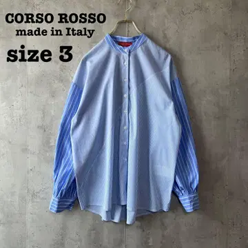 CORSO ROSSO 코르소 로쏘 스트라이프 밴드 카라 셔츠 3 L