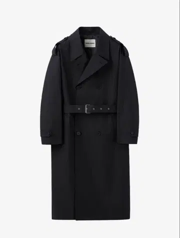 INSILENCE Oversize Trench Coat BLACK