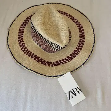 ZARA 멀티 컬러 스트로우 모자 S/M 택 포함 미사용