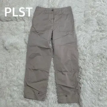 PLST 플라스테 버튼 카프 베이커 팬츠 나일론 블렌드 베이지