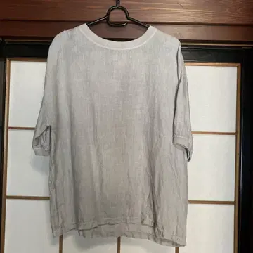 나카가와 마사시치 상점 린넨 100% 그레이 반팔 셔츠